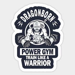 Dragonborn Power Gym, Train Like A Warrior Sticker